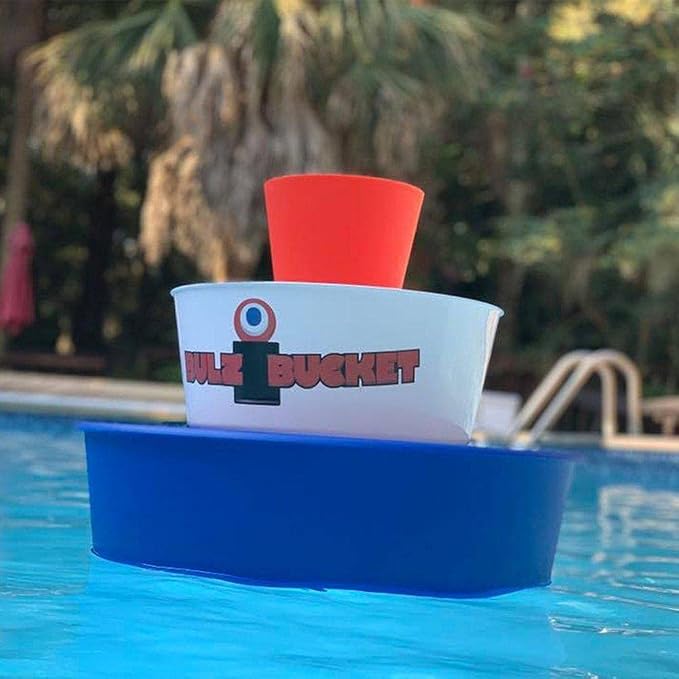 BULZiBUCKET Game by Water Sports - Beach, Tailgate, Camping, Yard, and Pool Games- Indoor/Outdoor Kids Toys - Pool Accessories Perfect for Family Game Night (Red/White/Blue)