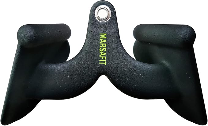 MARSAFIT Home Gym Fitness Rowing T-bar V-bar Pulley Cable Machine Attachment, Bicep Curl Tricep LAT pulldown Bar Back Strength Training Handle Grips LAT Pull Down Bar for Seat Row Workout