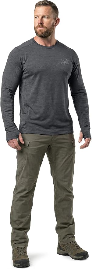 CQR Men's UPF 50+ Sun Protection Long Sleeve Quick Dry Athletic Shirts, Stretch Running Workout Hiking T-Shirts