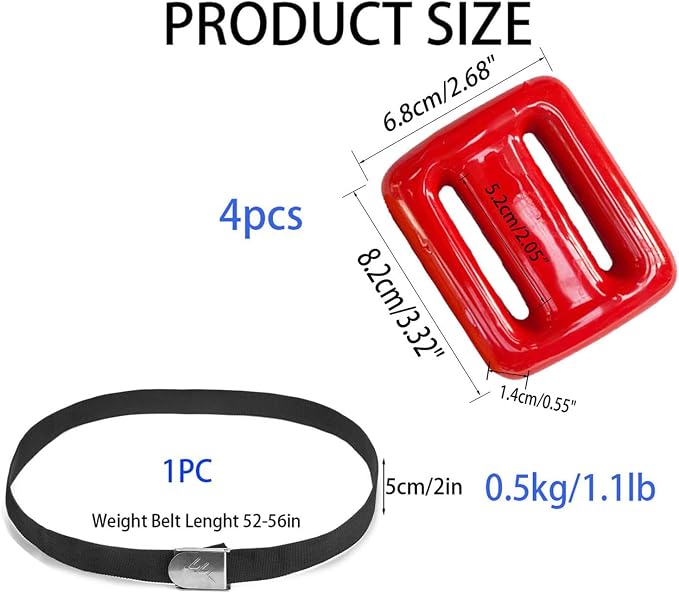 Dive Weights for Scuba Diving Weight Belt(1lb-4.4lb / 0.5kg-2kg),Vinyl Scuba Weights, Coated Dive Weights,Coated Lead Diving Weights, Dive Belt Weights for Freediving, Spearfishing