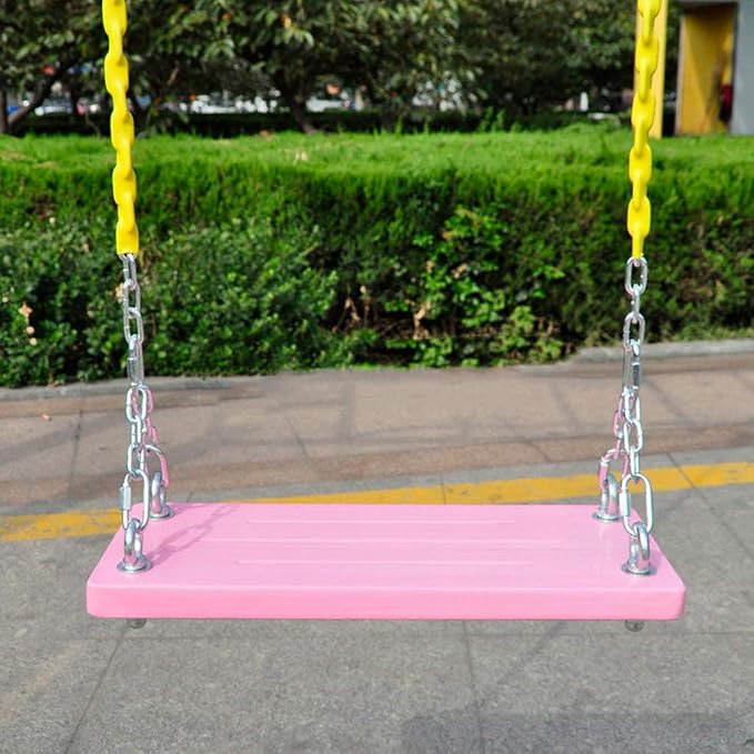Swing Chains (2) Fully Coated for Swing Set with 4 Free Quick Links Anti-Rust Iron Link Chains Playground Kids Tree Swing Seat Accessories and Replacement Support 660 Lb (Yellow)
