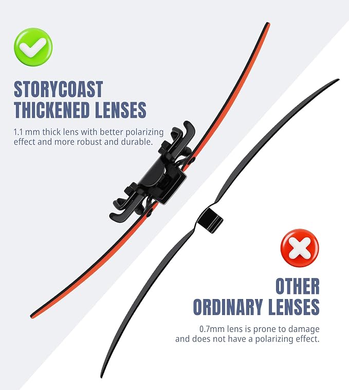 STORYCOAST Clip On Sunglasses for Men Women Polarized Fit Over Prescription Glasses Sports Fishing Driving