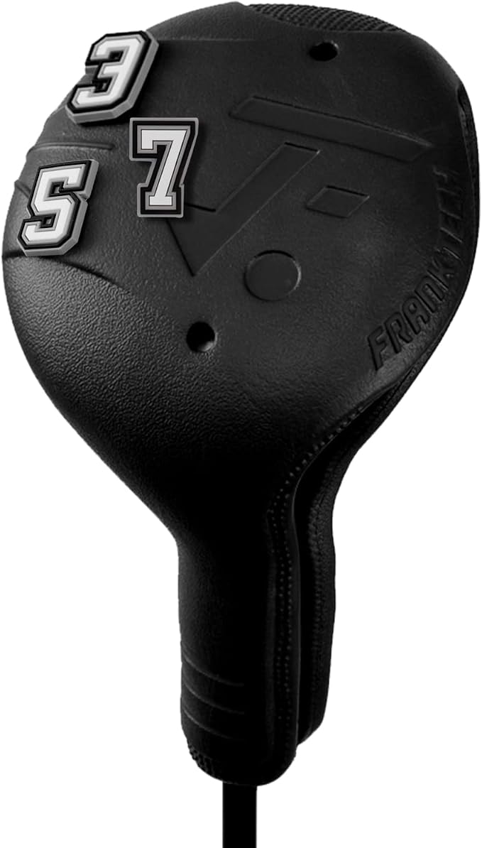 Snap-On Golf Club Covers for Right-Handed Golf Clubs, Easy On Off in 1 Second, Fits 460cc Drivers, Washable EVA Plastic with Shaft Lock, DIY Pins for Customization