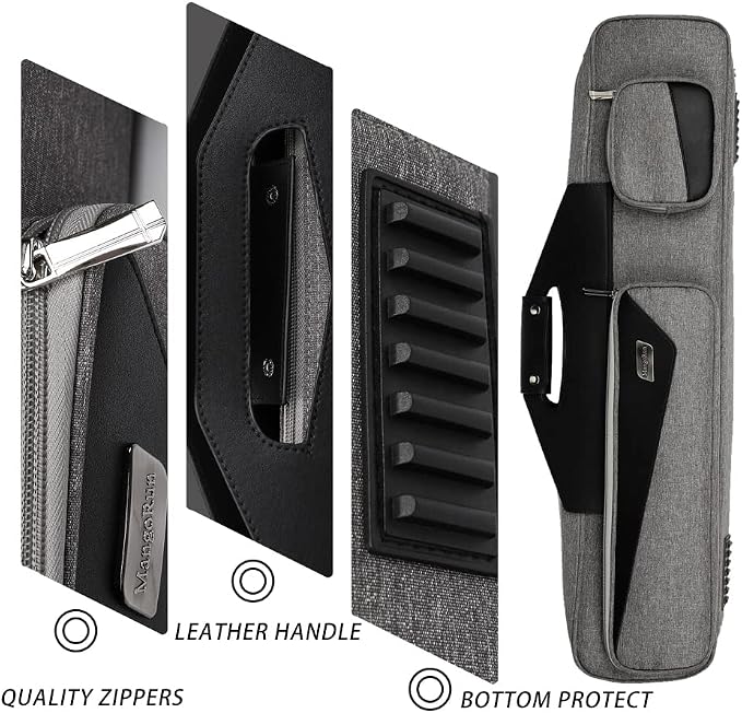 Pool Cue Case 4x4 with Backpack Straps Carrying Case for 4 Pool Cues
