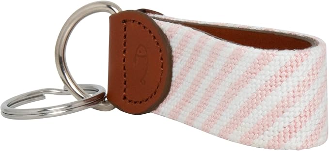 Leather Hand-Stitched Needlepoint Key Fob or Key Chain