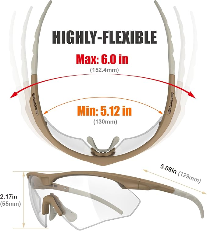HTS HUNTERSKY S53 Anti Fog Tactical Shooting Range Safety Glasses ANSI Z87.1 Ballistic Eye Protection Hunting Airsoft Riding