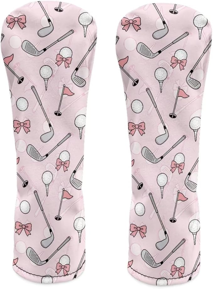 Rnyleeg Golf Club Head Covers for Women Driver Head Cover Leather Fairway Wood Headcover Hybrid Headcovers for Golf Clubs