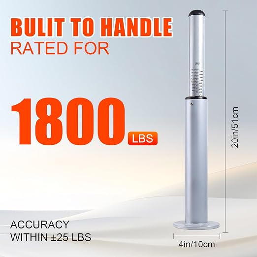 Tongue Weight Scale, 1800 lbs for RV Trailer | No tools/install needed. Fits 2" & 2-5/16" couplers. Heavy-duty steel. For RVs, travel trailers, boats & campers.