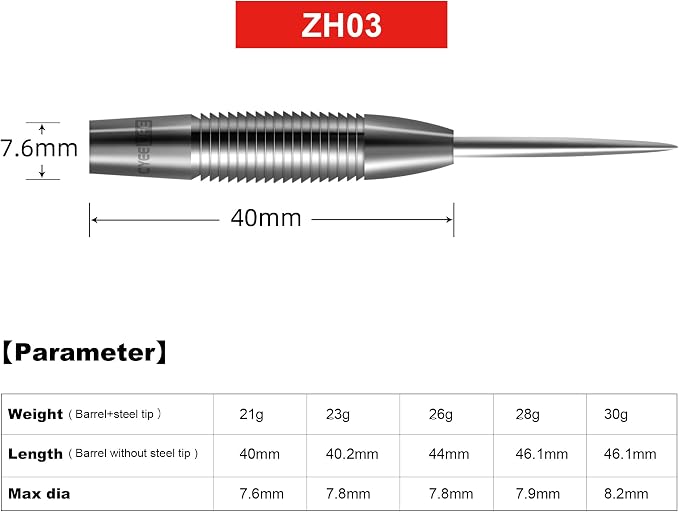 CyeeLife 21/23/26/28/30g Tungsten Steel Dart Barrels 90%