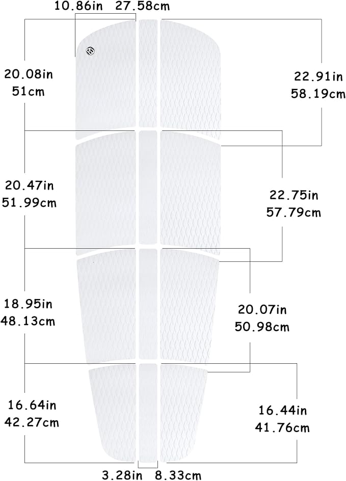 AQUBONA SUP Deck Traction Pad 12 Piece Tail Pads for Stand Up Paddleboard Longboard Surfboard Premium Performance EVA