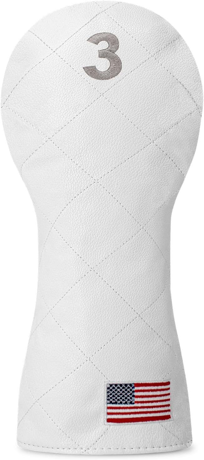 Golf Club Covers for Driver, Fairway, Hybrids - 3 Options - Golf Driver Headcover/Golf Fairway Wood Head Cover/Hybrid Headcover for Men/Women Golfer