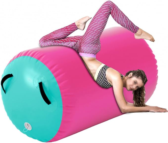Gymnastics Air Roller Air Barrel Inflatable Tumbling Mat,Back Handspring Training Mats For Home Use, Gym Training, Cheerleading With Electric Pump