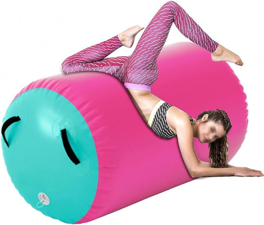 Gymnastics Air Roller Air Barrel Inflatable Tumbling Mat,Back Handspring Training Mats For Home Use, Gym Training, Cheerleading With Electric Pump