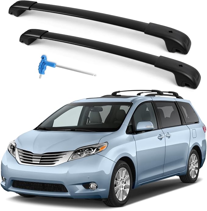 Roof Rack Cross Bars Compatible with Toyota Sienna 2011-2020, 300LBS Heavy Duty Adjustable Aluminum Cargo Bar for Rooftop Carrier, Cross Bars for Luggage, Kayak, Canoe, Bike, Snowboard