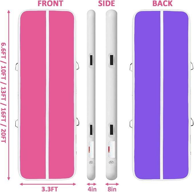 Air Mat Tumble Track, Gymnastics Mats Tumbling Track with Electric Air Pump for Home Use Cheerleading Training Kids Gym Yoga