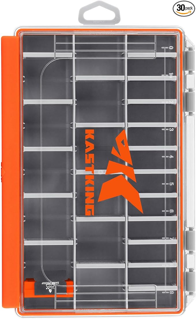 KastKing HyperSeal Waterproof Tackle Box, Waterproof 3600 Tackle Trays, Fishing Tackle Box Organizer with Removable Dividers, Lure Box and Terminal Tackle Storage, 1 Pack
