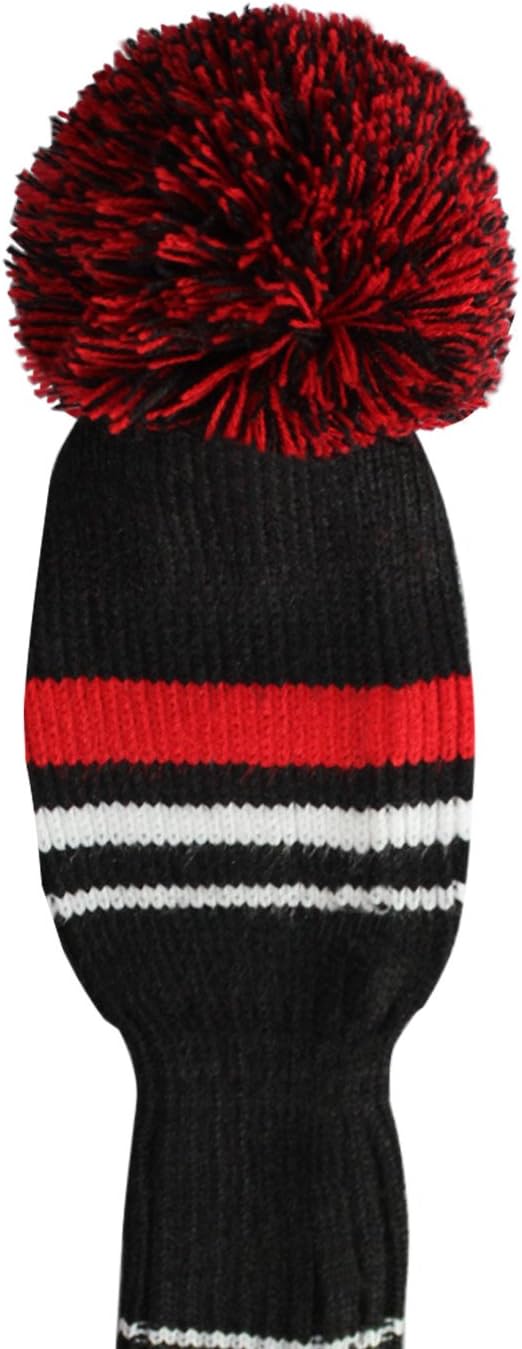 Scott Edward Golf Club Head Covers Set of 4, Acrylic Yarn Double-Layers Knitted, with Rotatable Number Tags