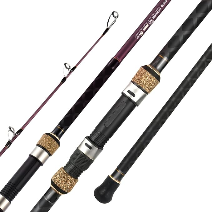 Berrypro Surf Spinning & Casting Fishing Rod Carbon Fiber Travel Fishing Rod(9-Feet & 10-Feet & 12-Feet & 13.3-Feet)