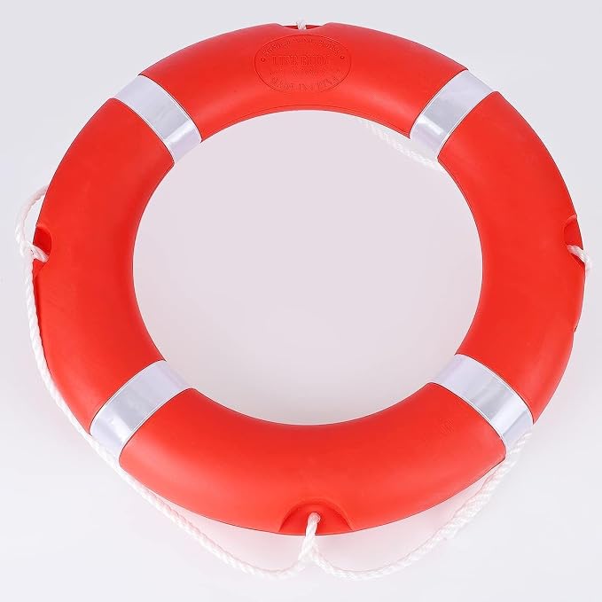 Generic 30 inch Boat Safety Throw Ring with Water Floating Lifesaving Rope 98.4FT Set,2.5KG International Standard Throw Ring, red