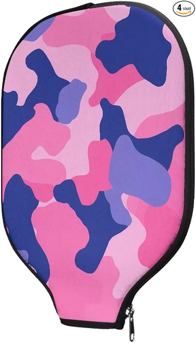 Blue Camo Corgi Pattern Print Pickleball Paddle Covers Only Paddles Holder Sleeve Fits Most Rackets