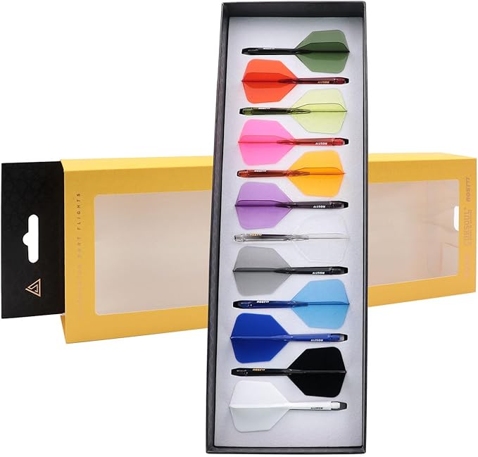 CUESOUL ROST 77 Integrated Dart Shaft and Flight Big Wing/Standard Shape Colour Collection Pack of 12 pcs