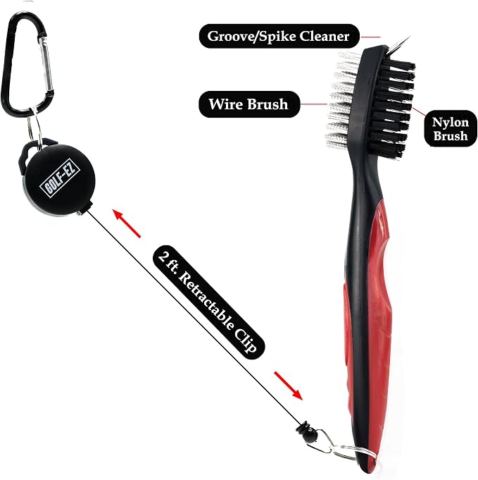 Golf Essentials Kit | Must-Have Accessories – Water Brush, Towel, Club Brush, Ball Marker, Divot Repair Tool, Ball & Tee Holder, Golf Gifts for Men & Women