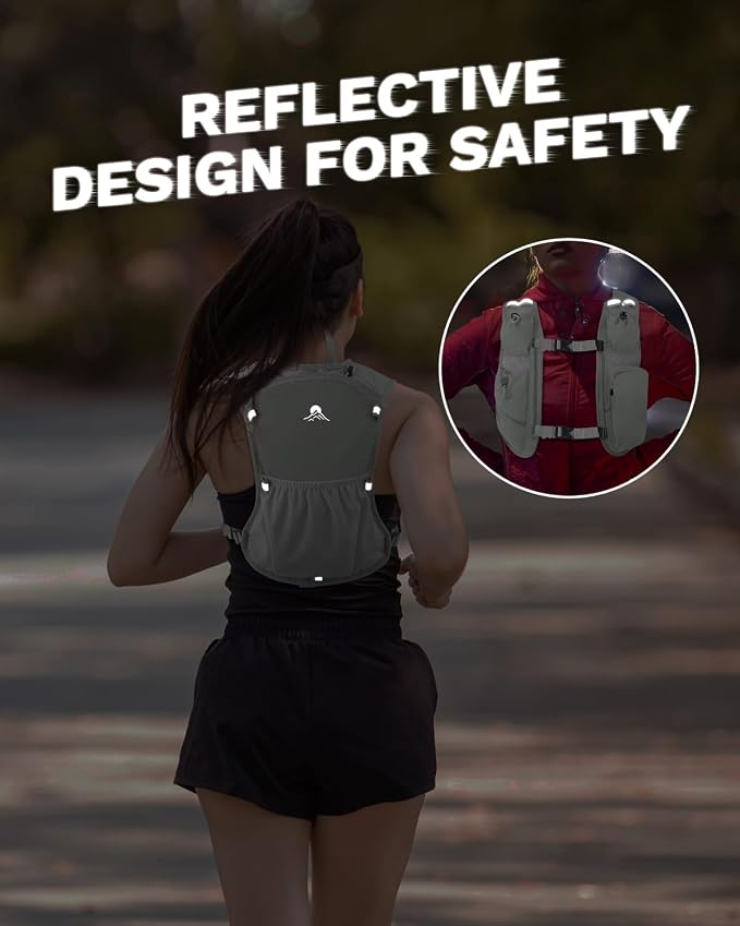 Running Vest for Women and Men, Hydration Running Backpack, Runners Vest, Hydration Vest, with Front Phone Holder, Adjustable Chest and Waist Strap