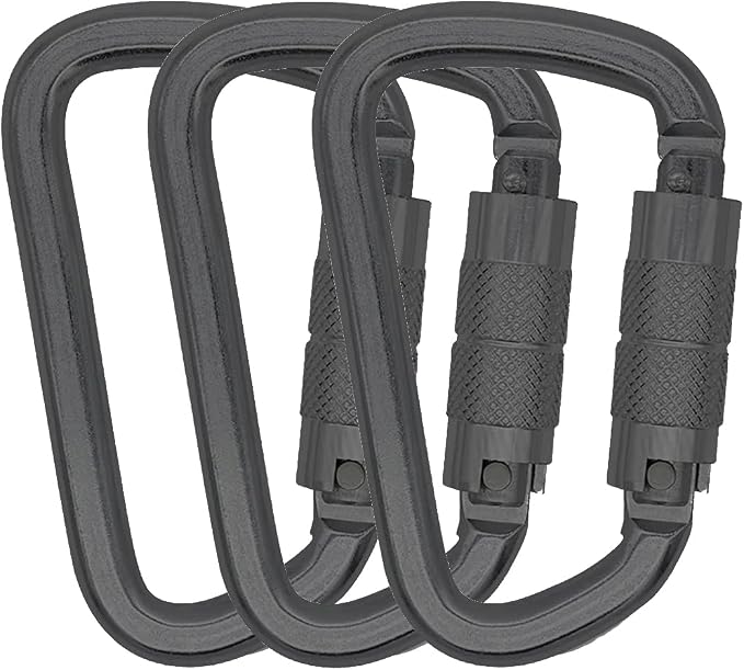 Auto Locking Carabiner 30KN=6500lbs Heavy Duty Large Clip Climbing Carabiner Twist Lock Carabiners for Rock Climbing, Camping, Gym,Rescue (CE Rated,D Shape)