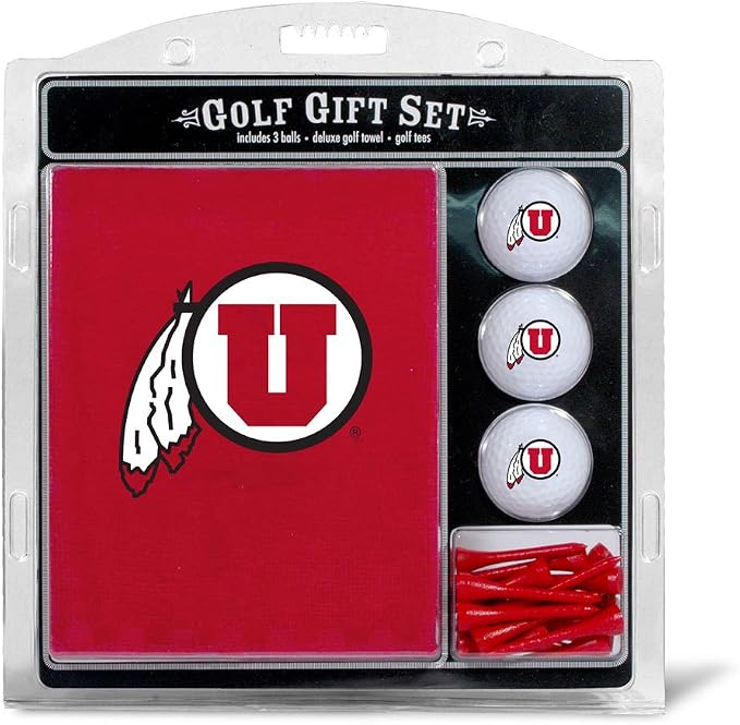 Team Golf NCAA Gift Set Embroidered Golf Towel, 3 Golf Balls, and 14 Golf Tees 2-3/4" Regulation, Tri-Fold Towel 16" x 22" & 100% Cotton