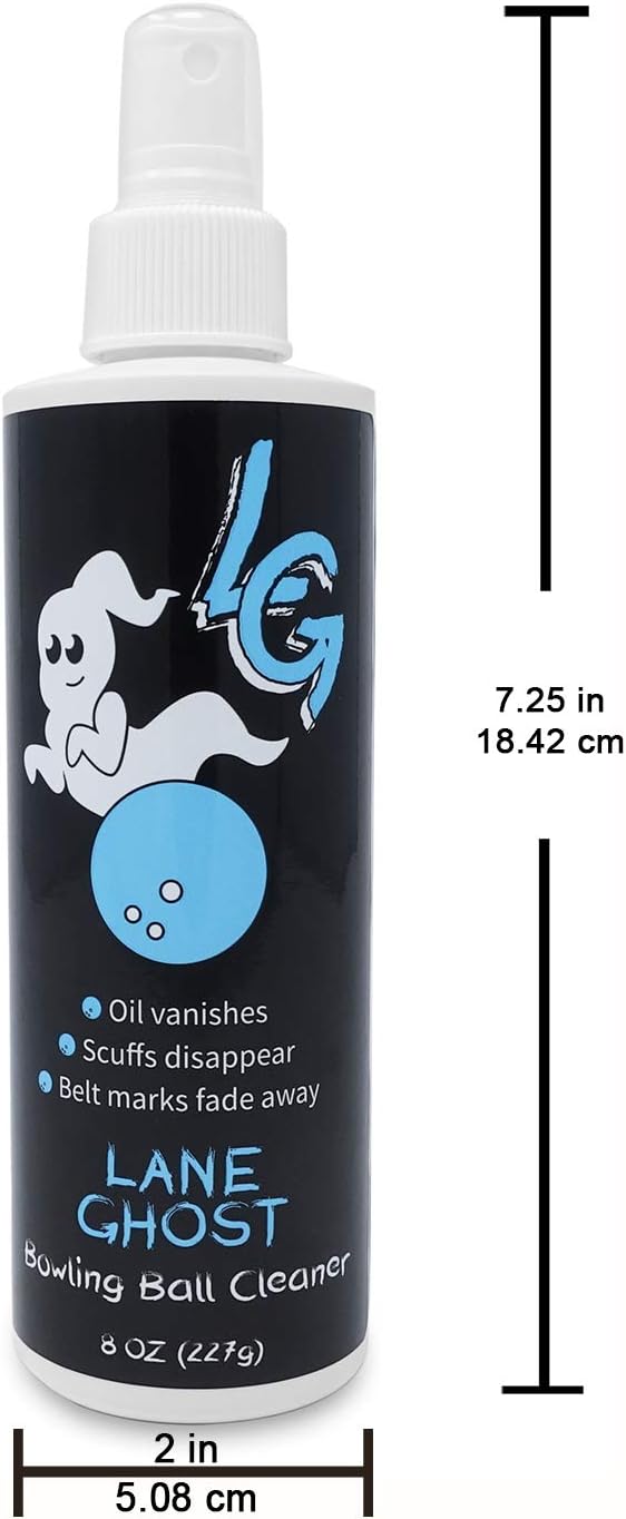 Lane Ghost Bowling Ball Cleaner Spray Kit - 2 Pack - USBC Approved - Oil, Scuff, and Belt Mark Cleaner - Restores Tack and Prolongs Lifespan of Ball