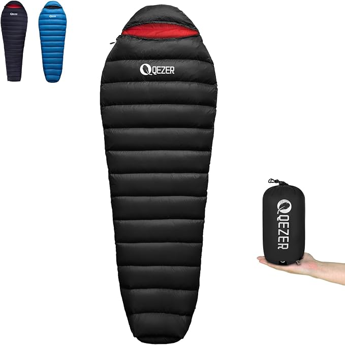 0 Degree Sleeping Bag for Adults 650 Fill Power Down Sleeping Bag for Cold Weather -20F / -8F / 0F / 10F Large Lightweight