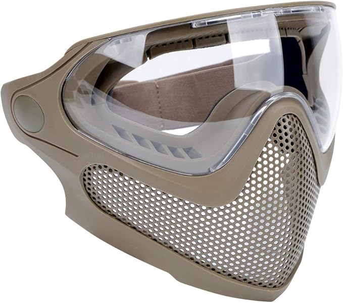 ATAIRSOFT 2 Modes Airsoft Mask Full Face Tactical Safety Protective Mask Anti-Fog Goggles Set with 3 Interchangable Lens
