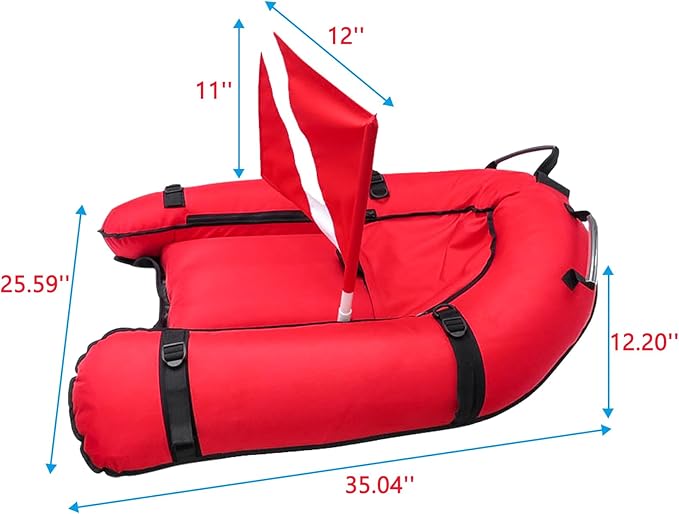 Luwint Hi-Vi Inflatable Dive Float Buoy and 5ft Surface Marker Buoy