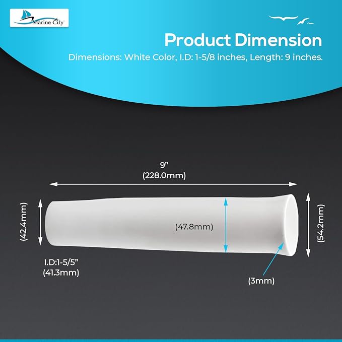 MARINE CITY Vinyl Inserts for Fishing Rod Holder White Plastic Strong and Durable Heavy Duty Easy Rod Secures Placement for Boat Marine