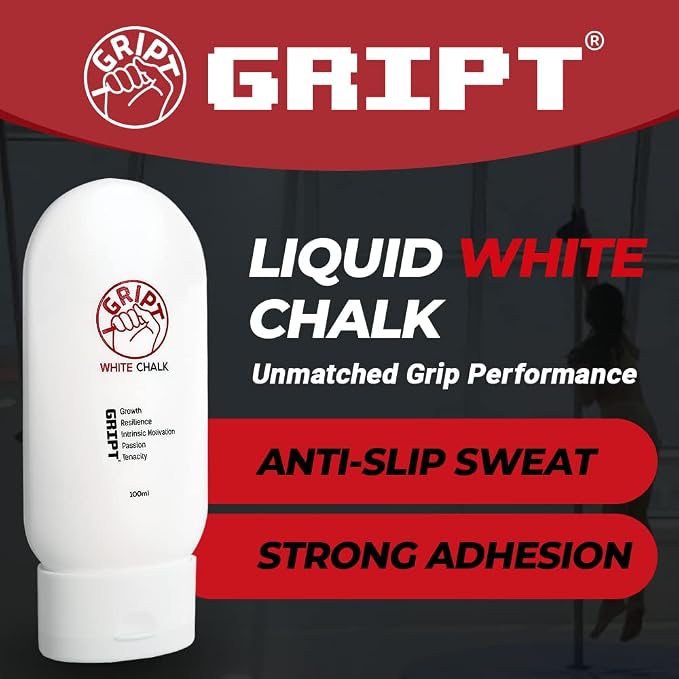 GRIPT Liquid Chalk Hand Grip Gym Pole Dance Weightlifting Rock Climbing Bouldering Gymnastics Crossfit Mess Less Sweat Resistant Long Lasting Professional Gel Chalk 100ml