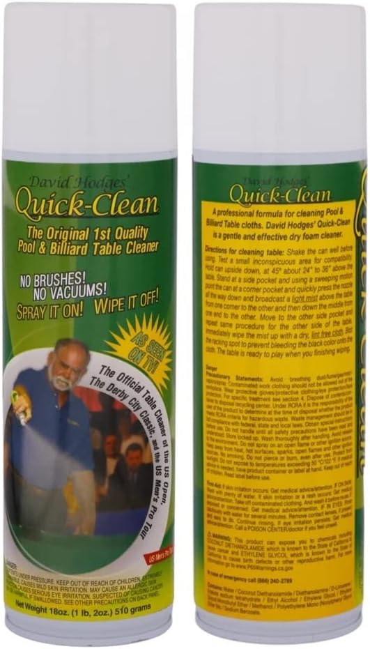 Quick Clean Pool Table Felt Cleaner Spray - Great for Pool Felt Cleaner Billiard Felt Cleaner Billiards Table Cleaner for Felt Pool Table Cleaning Kit