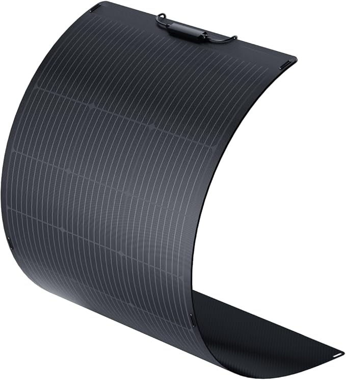 ALLPOWERS SF100 100W Flexible Solar Panel, Ultra-Thin 3mm Bendable Monocrystalline Solar Charger, 25% Efficiency IP68 Waterproof for RV Roof, Camping, Marine Use