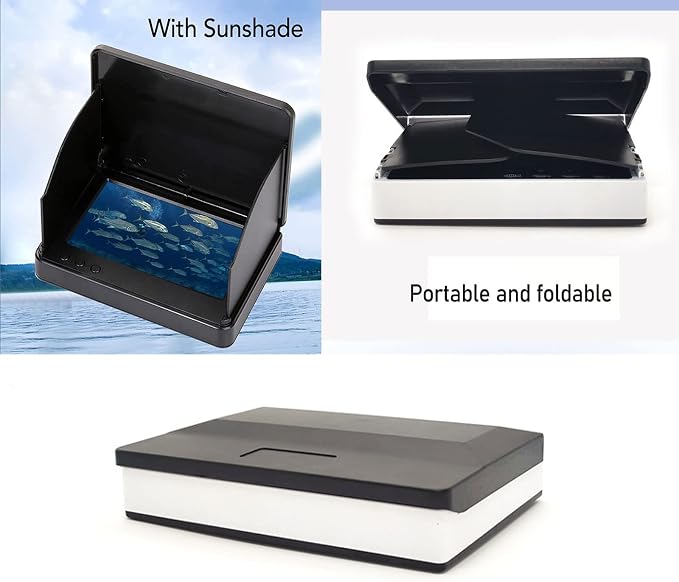 5" Underwater Fishing Camera,Portable LCD Monitor HD Fish Finder, IP67 Waterproof Camera 800 * 480 with Sun Visor,2000cd Brightness Depth Camera with 30m/98.4ft Cable Fit Ideal Gift