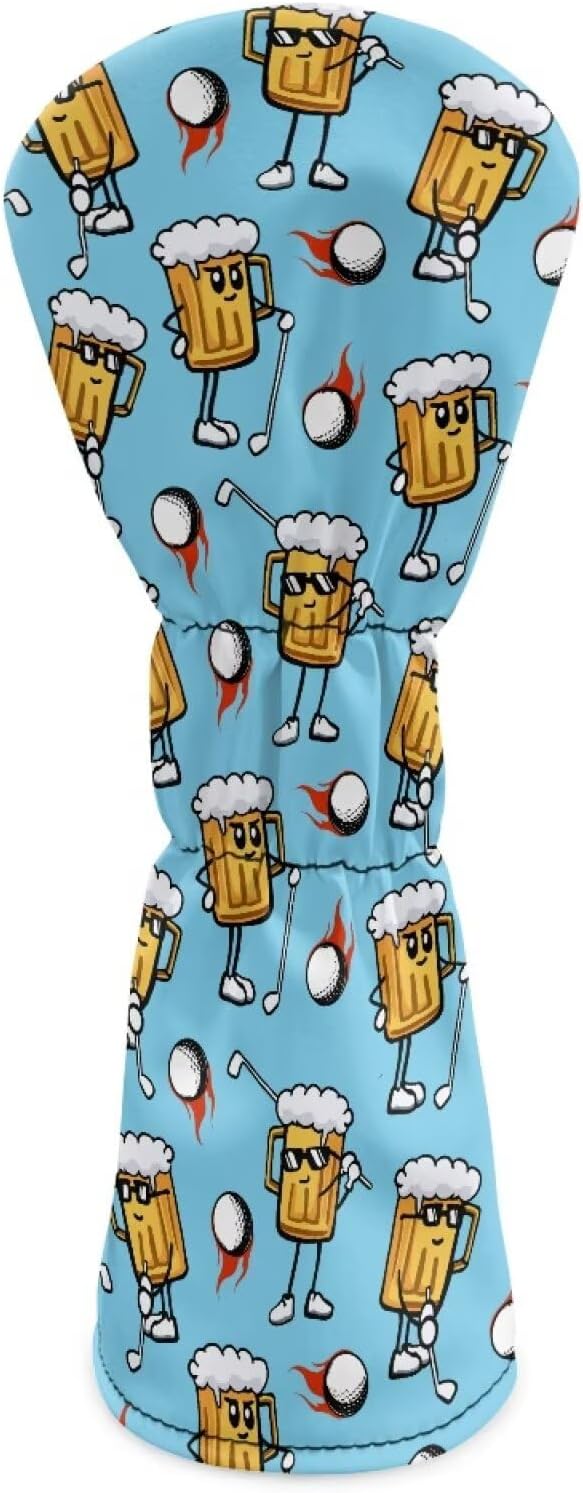 Rnyleeg Golf Club Head Covers for Women Driver Head Cover Leather Fairway Wood Headcover Hybrid Headcovers for Golf Clubs