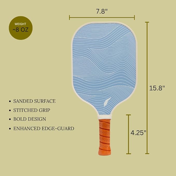 Inscribe Premium Pickleball Paddle – Single or 2 Pack Set – Fiberglass Surface, Polypropylene Honeycomb Core, Lightweight with Comfort Grip for Men & Women