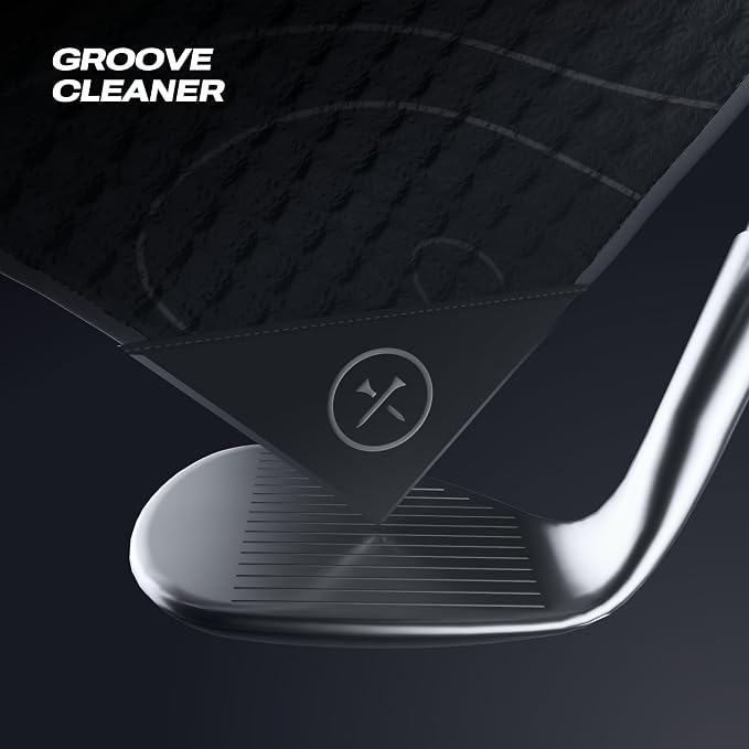 Blue Tees Golf Premium Magnetic Towel - Super Strong Magnet - Microfiber Waffle Design - Silicone Brush - Groove Cleaner - Bag Buckle