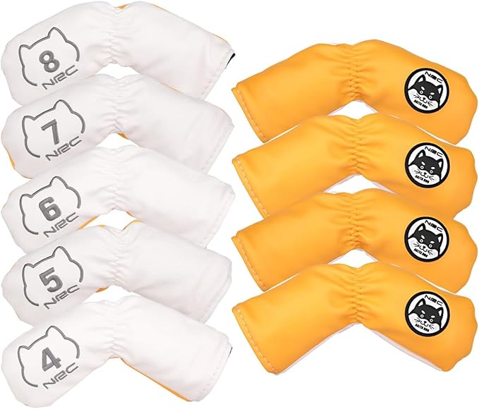 9pcs/Set Akita Dog Design Golf Club Iron Head Covers 4-9,P,S,A Fit Right Hand Irons