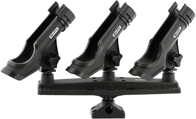 Scotty #256 Triple Rod Holder, black, one size
