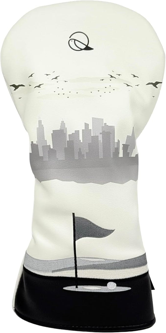 Golf Driver Headcover birdskie Premium Leather Head Cover. Digitally Printed and Embroidered Design. Head Cover for Your Driver by birdskie.