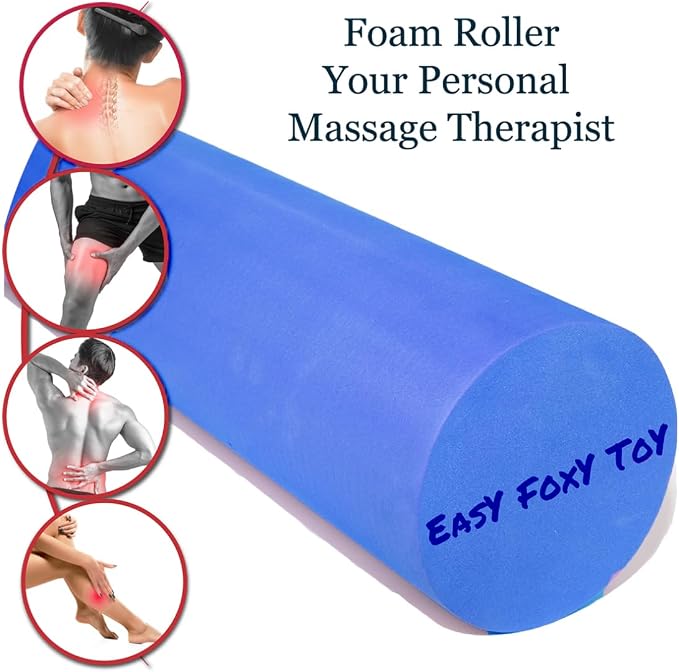 Foam Roller Back Leg Muscle Pain - Small Size Hard Density EVA Muscle Recovery Roll Ø3.75"x18" for Physical Therapy, Helps as Spine Cracker Stretcher
