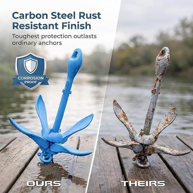 Best Marine and Outdoors Kayak Anchor, 3.5 Pound Anchor System Kit for Kayaks, Canoes, SUP Paddle Boards & Jet Skis, Fishing, Boating & Kayaking Accessories