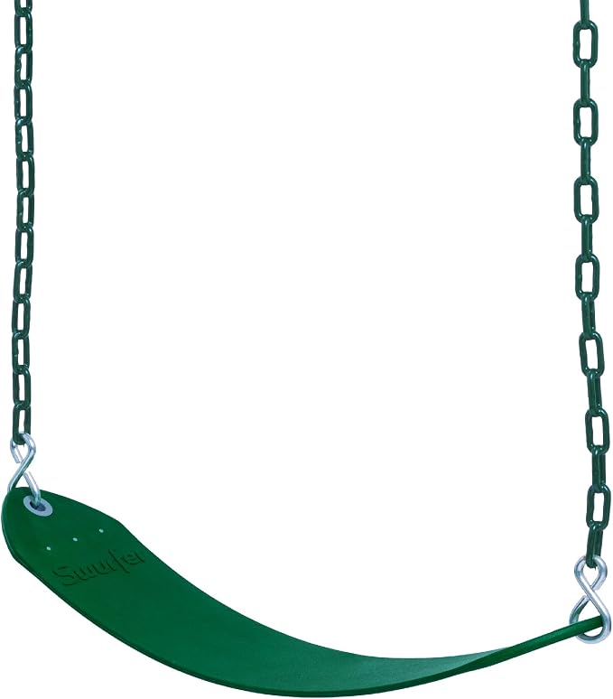 Swurfer Tree Outdoor Swing Set Swings – Playground Swing Seat Replacement, Swing Set Accessories, Easy Installation, Comfortable Heavy Duty Rubber Coated Chains, Weather Resistant, Ages 4 and Up