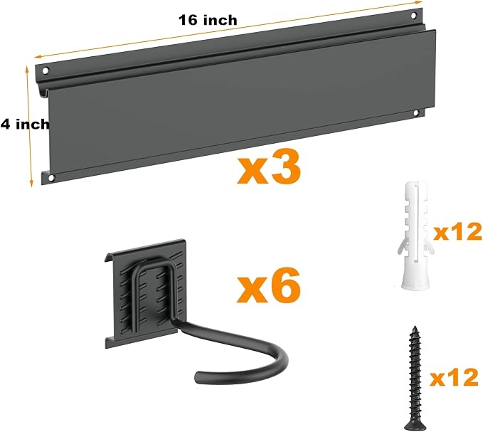 WALMANN Bike Hooks for Garage Wall, 6 Bikes Storage Rack Space Saving Wall Bike Mount Holds Up to 300 lbs, Vertical Bicycle Storage