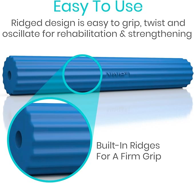 Vive Flex Therapy Bar for Tennis Elbow Relief (Medium) - Physical Therapy Aid, Improve Tendonitis & Grip Strength - Resistance for Golfers, Hand, Epicondylitis, Equipment- Strengthens Wrist & Forearm