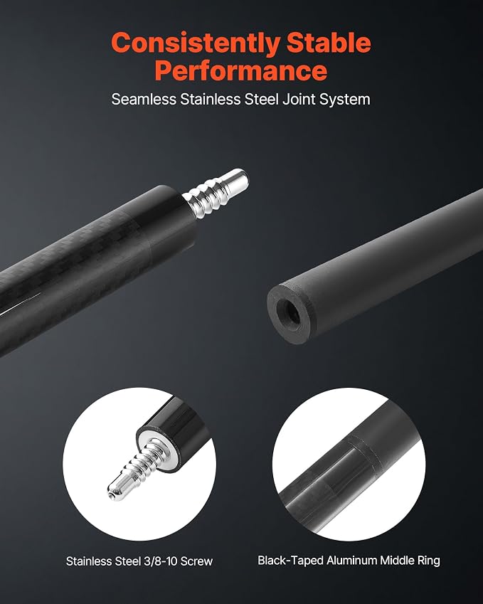 VEVOR Pool Cue, Pool Stick, 58 inch Billiard Pools Cue Stick with Multi-Layer Tip & ABS Connection Ring, Cues Sticks for Professional Pool Table, Bar, Home, Office